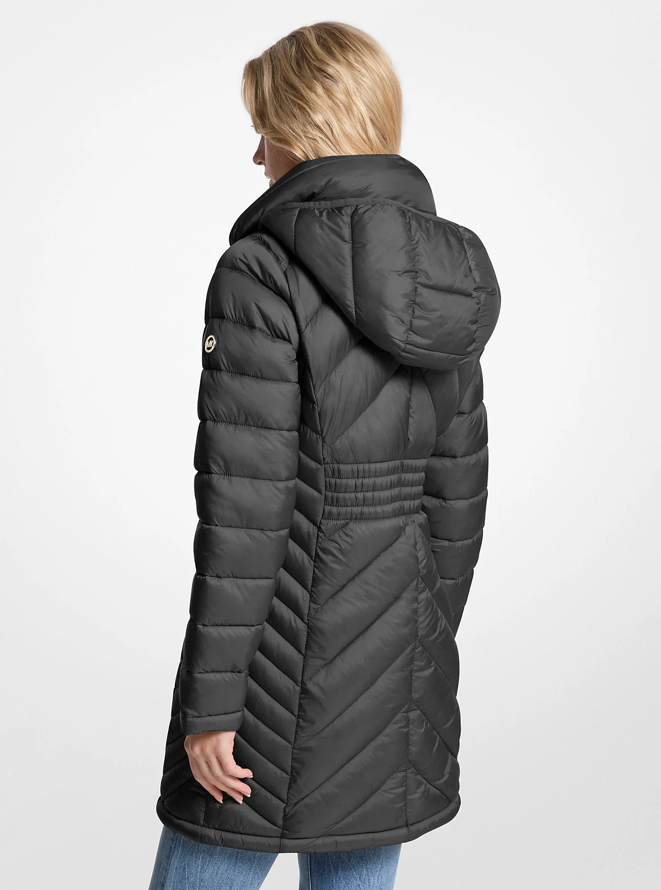 Abrigo de nylon acolchado para plegar