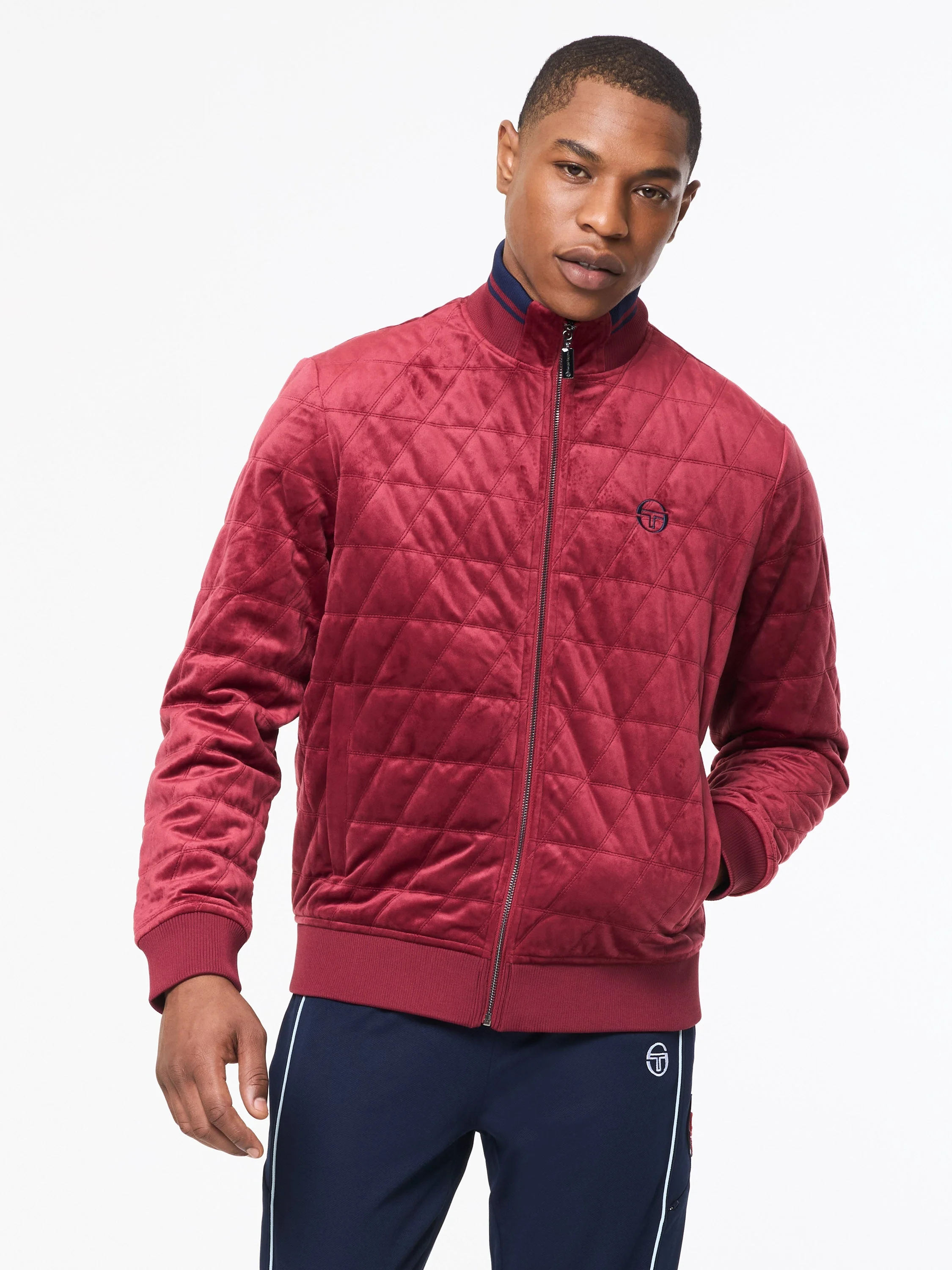 Bomber Jacket de Velour Cuadrado Redi